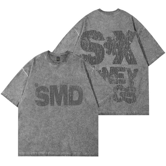 Lucki SMD Logo 2025 Tour Merch Unisex Cotton Short Sleeve Wash T-Shirts - Streetwear Top