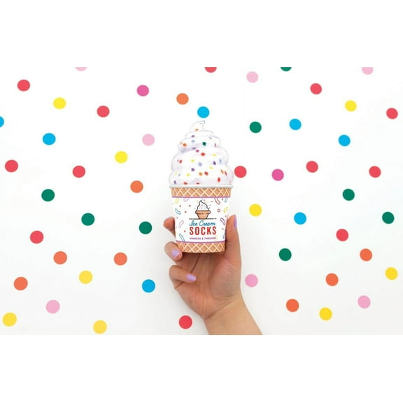 Luckies of London Ice Cream Socks | Novelty Socks For Women With Fun Print | Funky Cotton Womens Socks | Gifts For Women | 1 Size Funny Socks For Women | Crew Fit Crazy Socks - Hundreds & Thousands