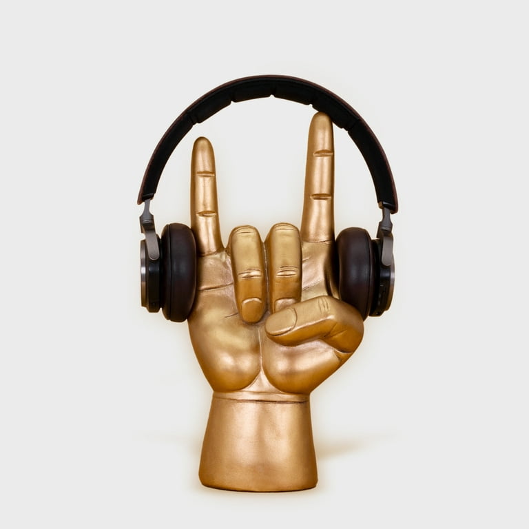 Luckies Rock on Headphone Display Stand, Gold