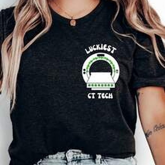 Luckiest Ct Tech Shirt, Lucky Ct Tech Shirt, Ct Technologist Shirt, Gift For Ct Tech, Ct Tech Gift, St Patricks Ct Tech Shirt, Cat Scan Tee