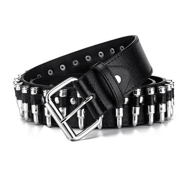 Luckinbaby Women Men Waist Belt, Punk Bullets Imitation Leather Belt for Jeans