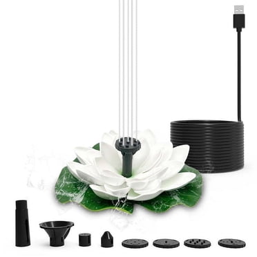 Dujiujun Solar Bird Bath Fountain With 6 Nozzles Quick Activation Low Noise Free Standing Floating Solar Powered Water Fountain Pump With Light
