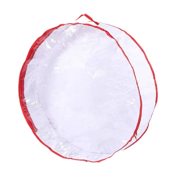Luckky 1 Pcs Christmas Wreath Storage Bag, 24 inchs Dia Round Wreath Storage Container Clear with Handle, Tear Resistant Wreath Boxes for Christmas Holiday Seasonal Storage (White)