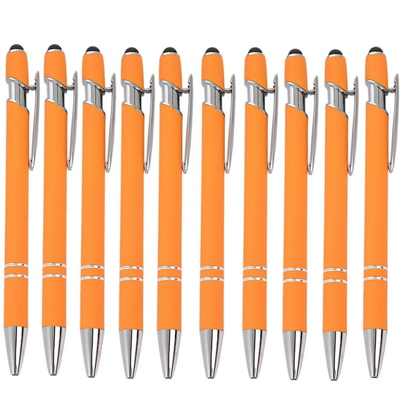 Luckky 10 Pieces Ballpoint Pen with Stylus Tip, 2 in 1 Stylus Stylish Pen, Premium Metal Stylus Pen for Touch Screens, Black Ink, 0.5 mm Medium Point(18 Color)