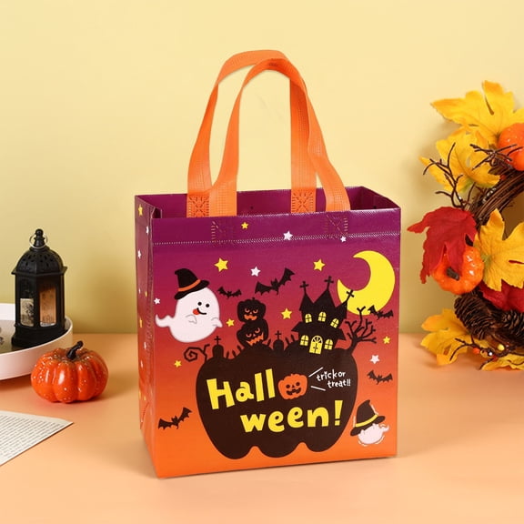 Luckky 1PCS Halloween Trick or Treat Bags, Halloween Tote Bags with Handles, Gift Bags, Multifunctional Non-Woven Halloween Bags for Gifts Wrapping, Trick or Treat, Halloween Party Supplies