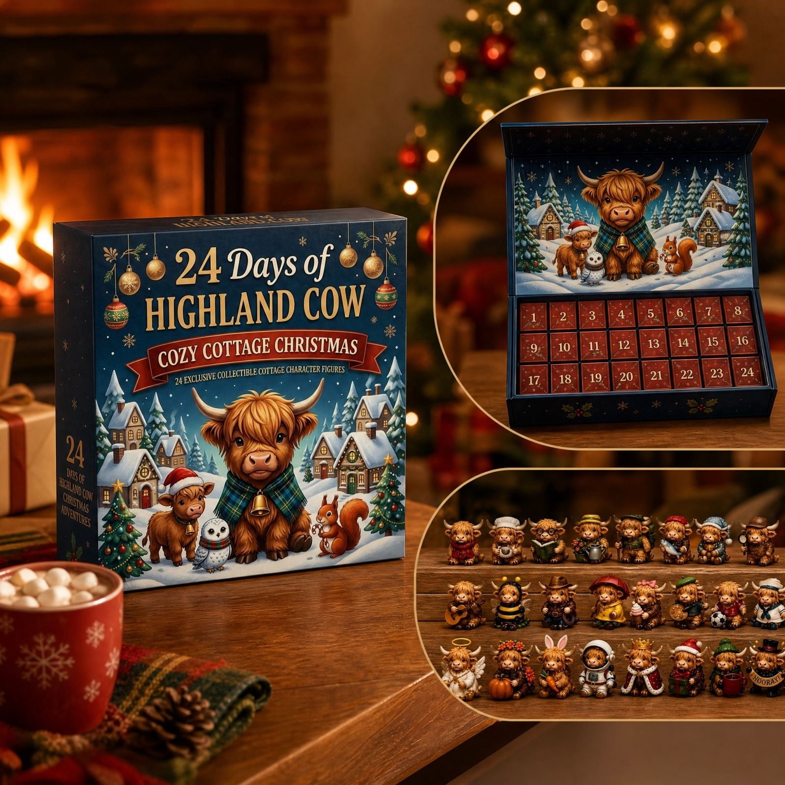 Luckky 24 Days of 3D Highland Cow Magic Advent Calendar 2026 Christmas ...