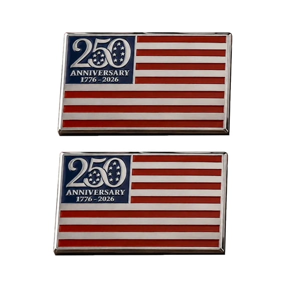 Luckky 250th Anniversary Flag Metal Emblem,Patriot Flag Edition 3D Metal Car Decal Emblems,1776–2026 America Patriotic Car Badge,for Vehicles Pickup Trucks SUV RV (2Pcs)
