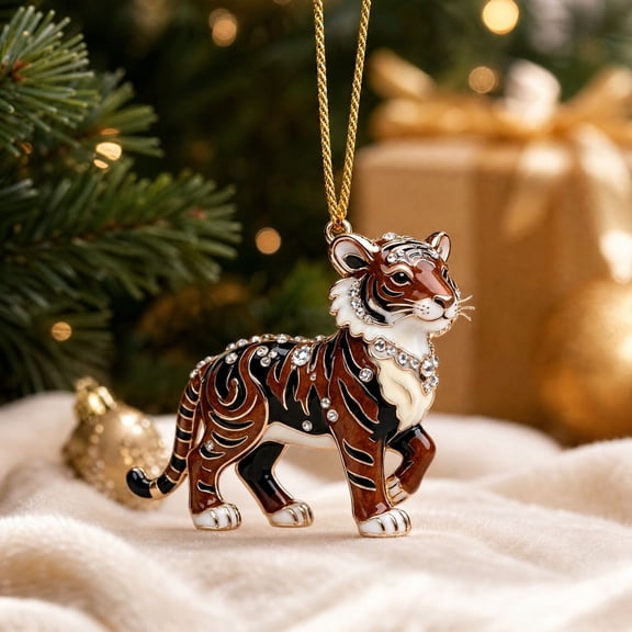 Luckky 2D Zodiac Christmas Ornament,Acrylic Animal Xmas Tree Hanging Pendant Decor,Unique Zodiac Gift for Home Seasonal Display