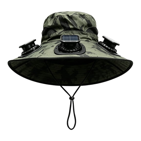 Luckky 3-in-1 Hands-Free Solar Cooling Hat Fan,UPF 50+ Sun Protection Hat with Removable Fan,Dual Solar & Type-C Rechargeable Outdoor Ventilated Hat for Men Women Fishing Cycling Gardening