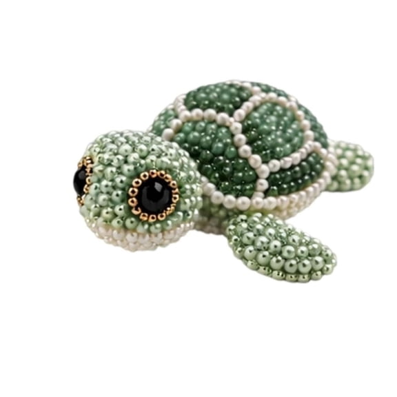 Luckky 3D Turtle Beaded Craft Kit,1-Piece Cute Turtle Beading,DIY Beadwork Craft Kit for Beginners Adults,Bead Art Set with Full Materials & Instructions