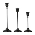 thumbnail image 1 of Luckky 3Pcs Black Gothic Taper Candle Holders Set, Vintage Metal Candle Stand, Decorative Candlesticks for Halloween Christmas Party, Mantel Dinner Table Home Decor, 1 of 5