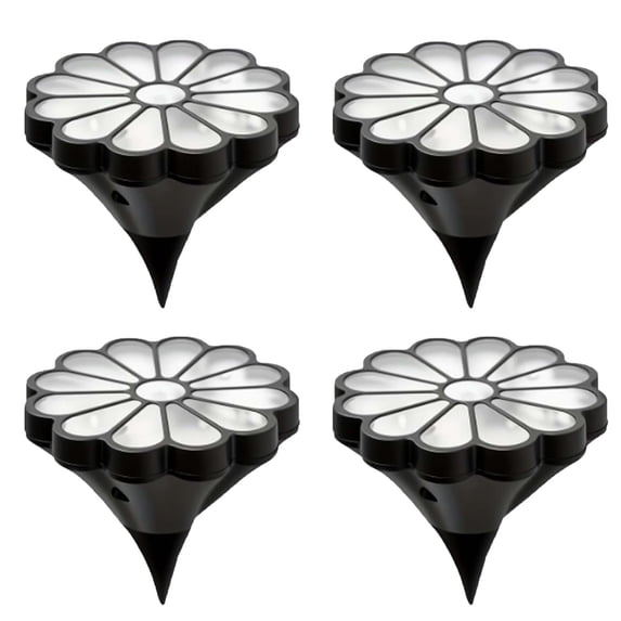 Luckky 4 Pack Solar Flower Lights,Outdoor Decorative Landscape Lights,Waterproof Yard Lamp,Auto On Off Solar Powered Light for Garden,Courtyard,Pathway Decor(Warm Light)
