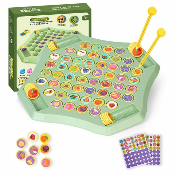 Luckky 58PCS Animal Flip Chess Memory Chess Game, Animal Flip Matching Chess Board, Memory Chess Game for Kindergarten Gathering Activity, Flip to Win Travel Memory Game (L-Animal)