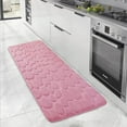 thumbnail image 1 of Luckky Bathroom Rugs, Cobblestone Memory Foam Bathroom Mats Set Extra Thick, Non Slip Bath Mats for Bathroom, Water Absorbent, Washable Bath Rugs for Tub, Toilet and Floor (Pink), 1 of 9