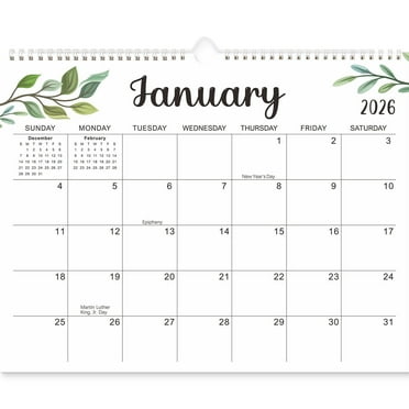 Luckky Calendar 2025-2026 - 18 Monthly Wall Calendar 2025-2026 from Jul.2025 to Dec.2026,14.5" x 11.5",Green
