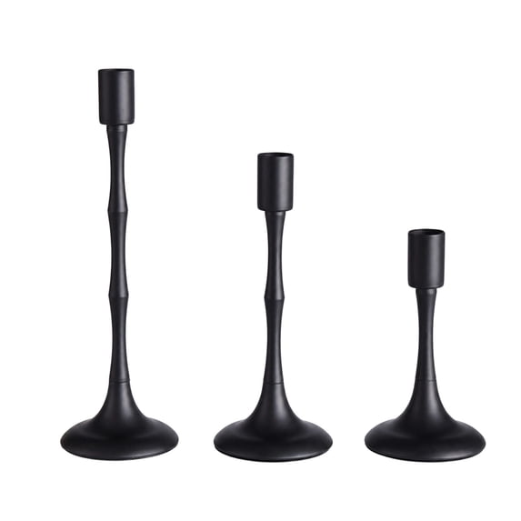 Luckky Candle Holders,Black Metal Taper Candlestick Holders Set of 3,Candelabra Candle Holders,Decorative Candle Stand for Wedding,Dining Table,Christmas Halloween,Home Tabletop Decor