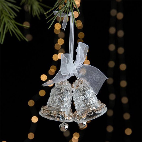 Luckky Christmas Bell Ornaments, 2024 Xmas Tree Hanging Decorations Christmas Bells Decor with Bow Hanging Rope Rustic Bells Bells for Christmas Tree Wearth Door Decorations, Small Bell