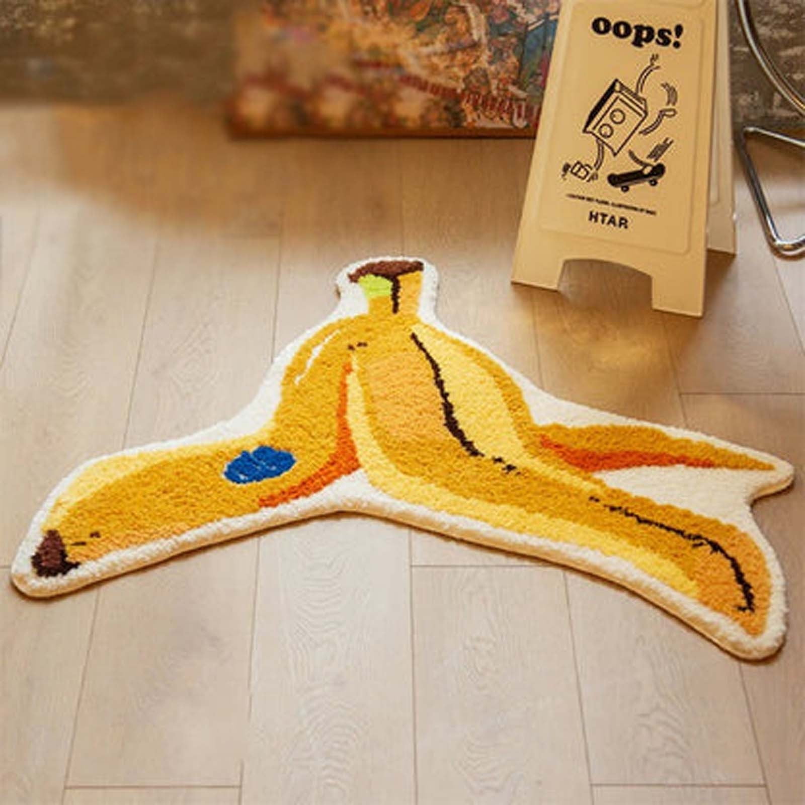 Luckky Cute Bath Mats for Bathroom Non Slip, Banana Fruit Shape ...