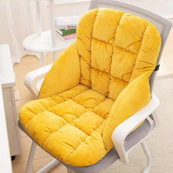 Luckky Desk Chair Cushion, Chair Cushions for Dorm Desk Chair, Cute Non-Slip Rocking Chair Cushion Semi-Enclosed Office Chair Cushions Cover for Back and Butt (Yellow)