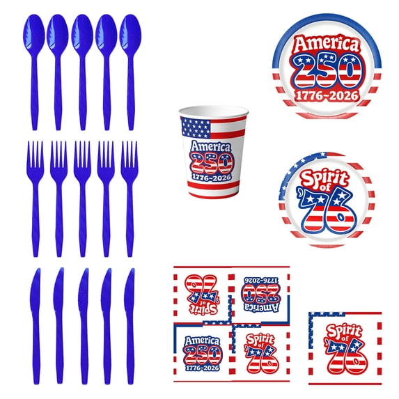 Luckky Disposable Paper Tray Set,Independence Day Party Decor Supplies,Red White Blue Patriotic Paper Plates Trays for 4th of July Celebration,Home & Outdoor Party Use