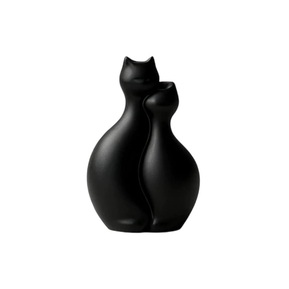 Luckky Elegant Two Hugging Cats Figurine with Vase Design,Minimalist Tabletop Decor Statue,Personalized Ornament for Living Room TV Cabinet,Entryway,Bedroom Modern Home Decoration