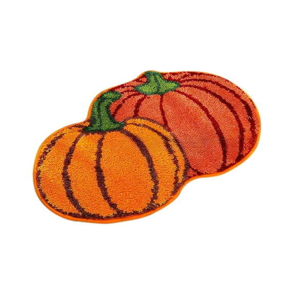 Luckky Fall Bathroom Rug, Fall Pumpkin Bath Rug Non-Slip Back Water Absorbent, Autumn Pumpkin Plush Microfiber Bathroom Rug, Fall Pumpkin Shower Mat Cute Orange Bath Mat 16x24 Inches (C)