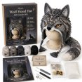 thumbnail image 1 of Luckky Fantasy Hood Hat DIY Crochet Kit Animal Earflap Knitting Set Complete for Beginner with Yarn Hooks Needles & Tutorial Patterns, 1 of 7