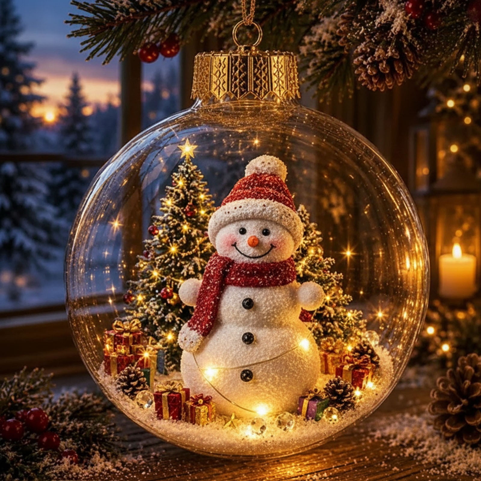 Luckky Glowing Christmas Ball Story Ornament Mini Holiday Scene Hanging luckky-glowing-christmas-ball-story-ornament-mini-holiday-scene-hanging