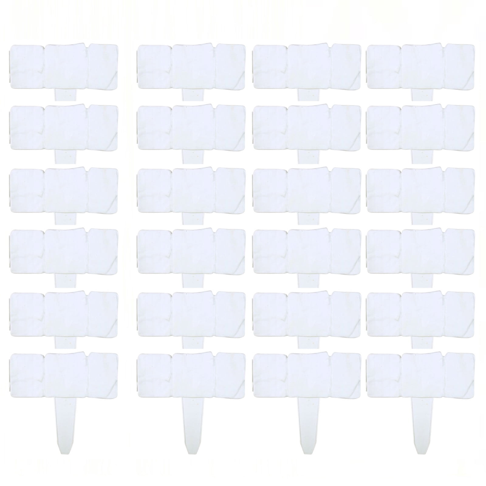 Luckky Imitation Stone Garden Fence, Plastic Retaining Edging Border Grey Cobbled Effect Landscape Decor Panels Flower Bed Path Lawn Outdoor Picket Yard Grass Edge(24pcs)