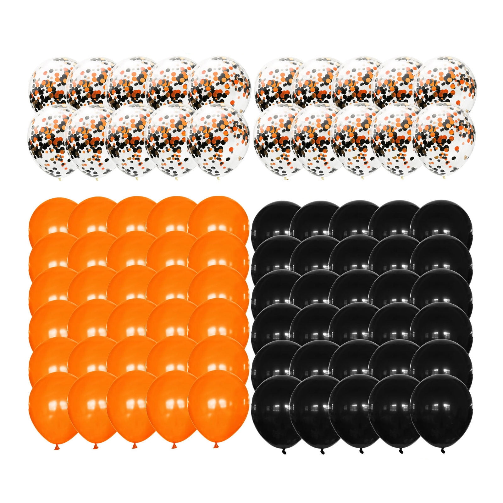 Luckky Orange and Black Balloons Kit, 80pcs Black Orange White Halloween Balloons with Different Size for Graduation, Halloween Decorations