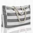 thumbnail image 1 of Luckky Oversized Bohemian Striped Canvas Beach Tote Bohemia Bag for Women & Girls,Waterproof Sandproof Swim Pool Bag with Zipper Closure and Wet Pocket,Portable Travel Handbag, 1 of 7