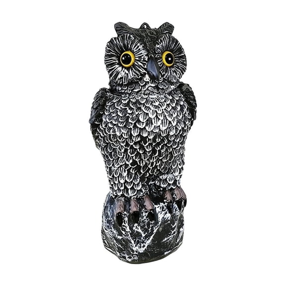 Luckky Owl Decoys to Scare Birds Away,Rotating Head Plastic Garden Owl Scarecrow for Garden,Waterproof Owl Statue for Courtyard Orchard Doorway Roof Owl Decor
