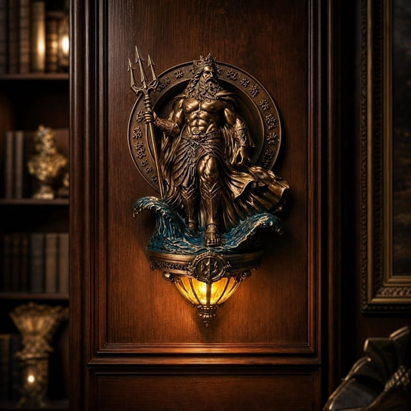 Luckky Pirate Wall Lamp - 8in Resin Wall Sconce,Gothic Angel Light,Medieval LED Wall Decor for Bedroom,Living Room Hallway,Great Gift for Gothic Decor and Mythology Enthusiasts