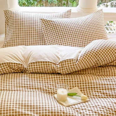 Luckky Plaid Pillow Cases, Buffalo Check Gingham Checkered Farmhouse, Set of 2 Soft Pillowcases Pillow Shams Covers, Orange, 19x29 Inches