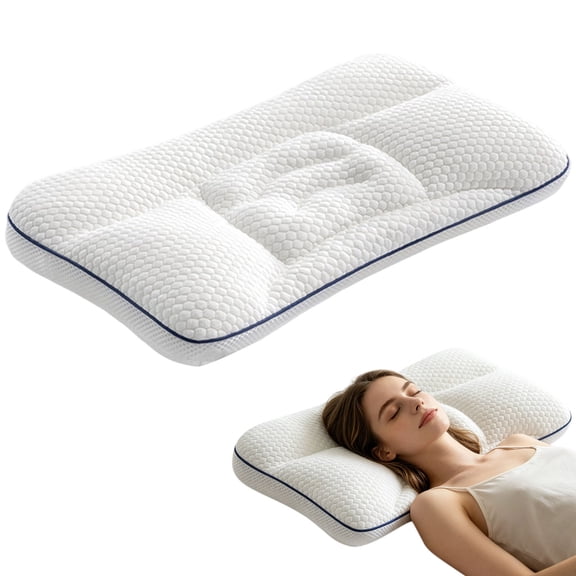 Luckky Posture Pillow,Ergonomic Neck Support Pillow,Cooling Orthopedic Memory Foam Pillow for Side, Back and Stomach Sleepers (2-6)