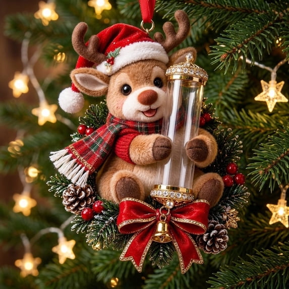 Luckky Reindeer Christmas Cash Holder Ornament, Reusable Money Gift Hanging Ornament, Xmas Tree Decor for Cash Present
