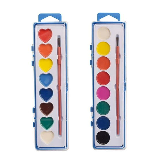 Luckky Valentine’s Day Gift Watercolor Kids Card Set, 8 Color Watercolor Paint Set, Bulk Washable Paint Set with Brush for Kids Adult, School Classroom Supplies Party Favors Valentines Gifts