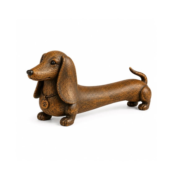 Luckky Vintage Dachshund Figurine Sausage Dog Statue with Collar