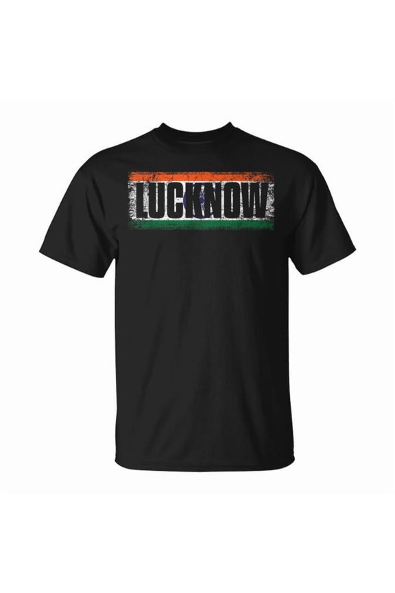 Lucknow India With Its Proud Indian Flag And Colors T-Shirt Size S-5XL