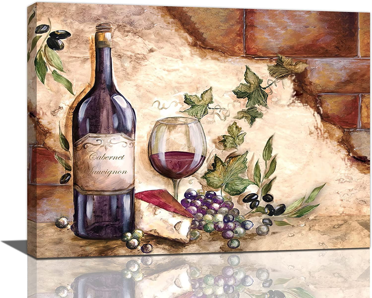 Lucksign Kitchen Decor Wall Art Wine Pictures Poster Grape Wine Canvas ...