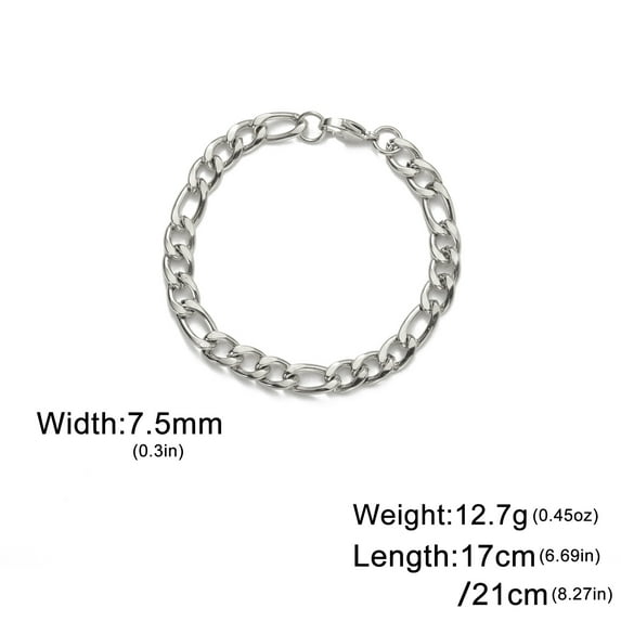 Lucktune Figaro Chain Bracelet for Men Women Stainless Steel Width 3-10 MM Bracelets Punk Jewelry Couple Gift Pulsera Hombre New