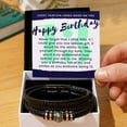 thumbnail image 1 of Lucky 13 Birthday Gift For Teen Boy Braided Vegan Leather Men Bracelet, 1 of 7