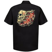 Lucky 13 Men's Pipe Skull Work Shirt Black 2XL