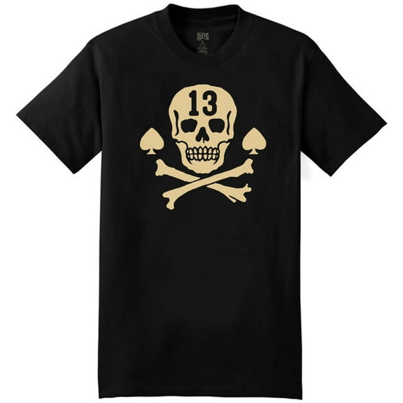 Lucky 13 Men's Pirate Skull T-Shirt Black L