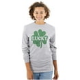 thumbnail image 1 of Lucky 4 Leaf Clover St Patrick's Day Long Sleeve TShirt Men Women Brisco Brands S, 1 of 6