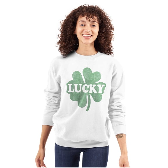 Lucky 4 Leaf Clover St Patrick's Day Sweatshirt for Men or Women Brisco Brands S
