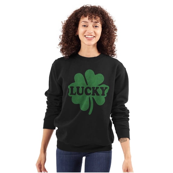 Lucky 4 Leaf Clover St Patrick's Day Sweatshirt for Men or Women Brisco Brands X