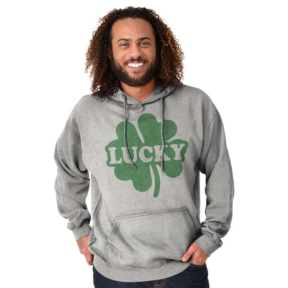 Lucky 4 Leaf Clover St Patrick's Day Unisex Plus Fleece Graphic Hoodie Brisco Brands 2X