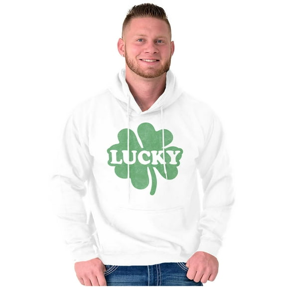 Lucky 4 Leaf Clover St Patrick's Day Unisex Plus Fleece Graphic Hoodie Brisco Brands 2X