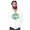 thumbnail image 1 of Lucky 4 Leaf Clover St Patrick's Day Unisex Fleece Graphic Zip Up Hoodie Brisco Brands 4X, 1 of 3
